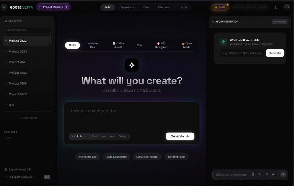Goose Ultra Interface
